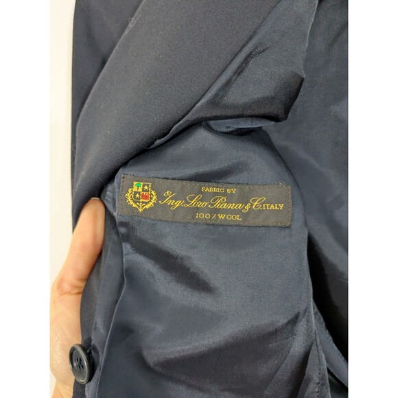346 Brooks Brothers Loro Piana 100% Wool Double Breasted Navy Blazer Sz 4 - Picture 5 of 12